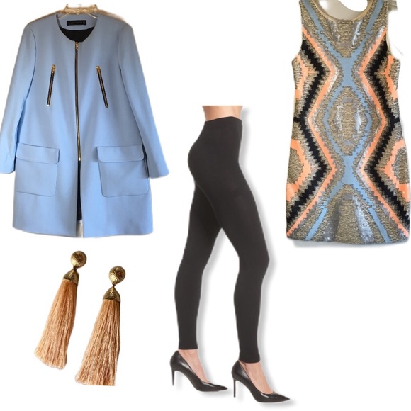 2 Pack Footless Fleece Lined Tights HighRise Black - Picture 5 of 8